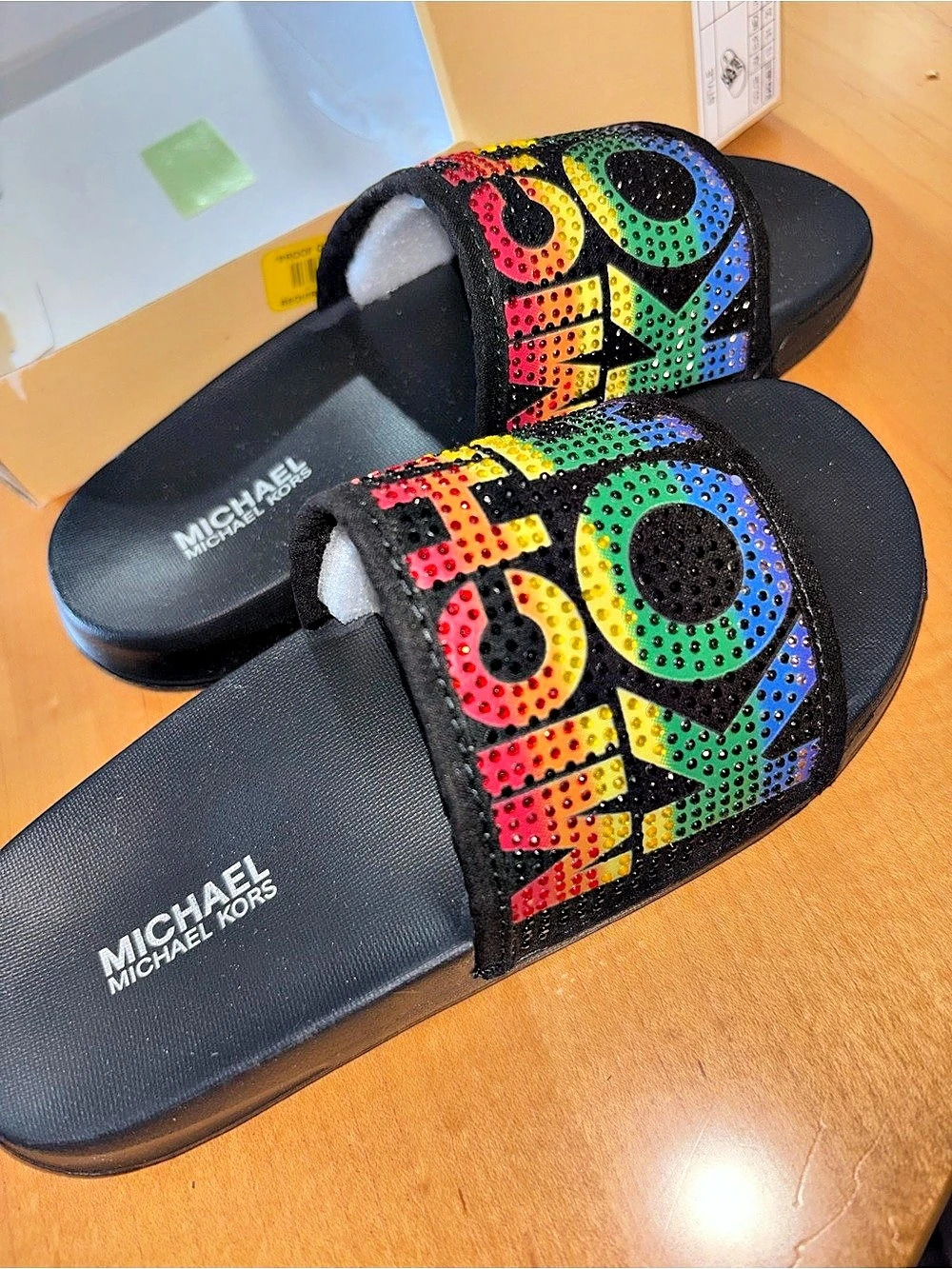 Michael Kors Bradshaw Multicolor Slide Sandals US 13 kids Like New